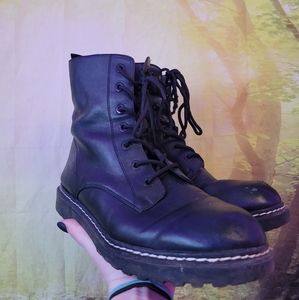 SODA Faux Leather Combat Military style boots Size 10